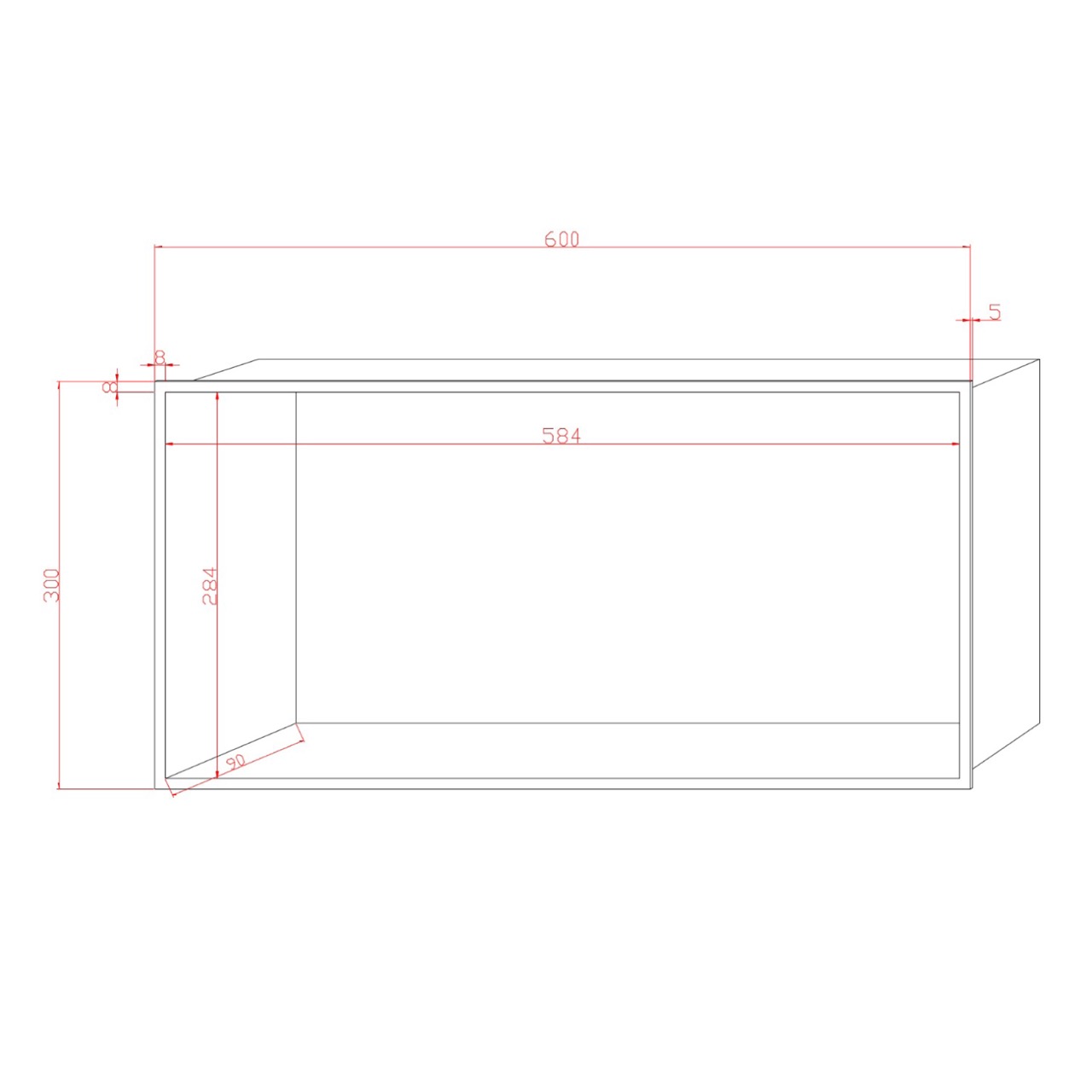 Duschnische Edelstahl Gebürstet V2A 30x60x9cm